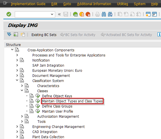 SPRO - Maintain Object Types and Class Types