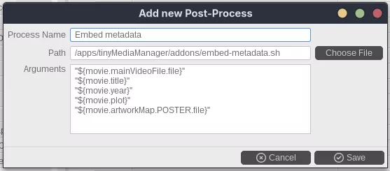tinyMediaManager Post-Process